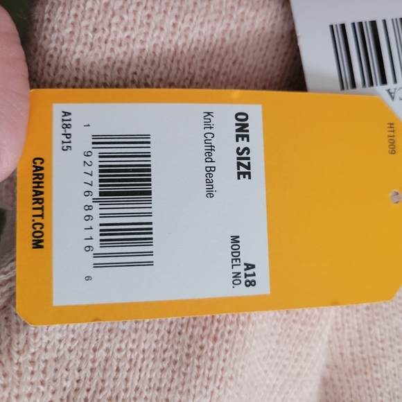 CARHARTT Light Pink / peachy Rose Beanie Acrylic Watch Hat Cap - Picture 6 of 8